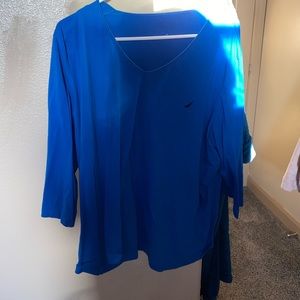 long sleeve blue shirt